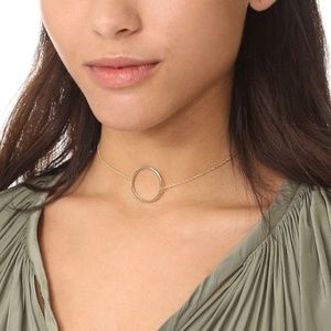 Real Gold Circle Choker Necklace